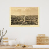 Baltimore, MD Panoramic Map - 1862 ポスター (キッチン)
