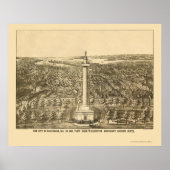 Baltimore, MD Panoramic Map - 1880 ポスター (正面)