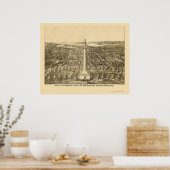 Baltimore, MD Panoramic Map - 1880 ポスター (キッチン)