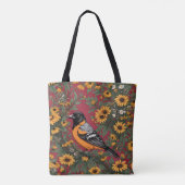 Baltimore Oriole Bird And Black Eyed Susan Flowers トートバッグ (裏面)