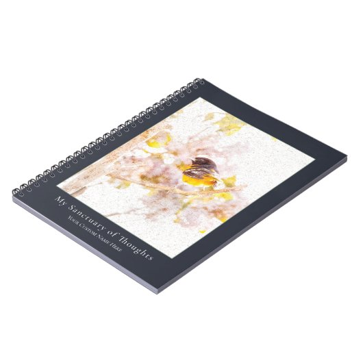 Baltimore Oriole Notebook | Nature Art Journal ノートブック (左側)