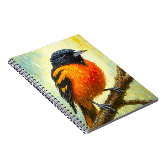 Baltimore Oriole Notebook | Rainy Bird Art Journal ノートブック (右側)