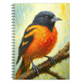 Baltimore Oriole Notebook | Rainy Bird Art Journal ノートブック (正面)