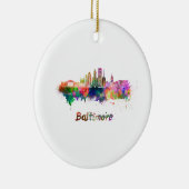Baltimore V2 skyline in watercolor セラミックオーナメント (右)