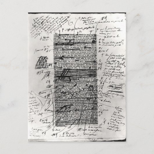 Balzacの作品の1ページ ポストカード (正面)