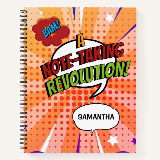 BAM! コミックスタイルのクールでパーソナライズされたトレンディでユニークなノート ノートブック (正面)