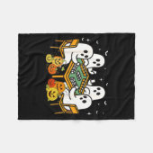 Bam Boo Halloween Ghost Mahjong Funny Costume Game フリースブランケット (正面(横))