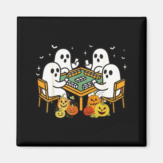 Bam Boo Halloween Ghost Mahjong Funny Costume Game マグネット (正面)