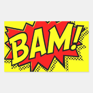 BAM COMICBOOKアクション大きな漫画漫画 長方形シール