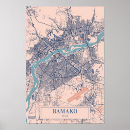 Bamako Mali Breezy City Map Travel ポスター