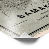 Bamako map print poster canvas | Mali フォトプリント (角)