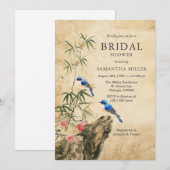 Bambと素朴Bluebirdブライダルシャワー招待 招待状 (正面/裏面)