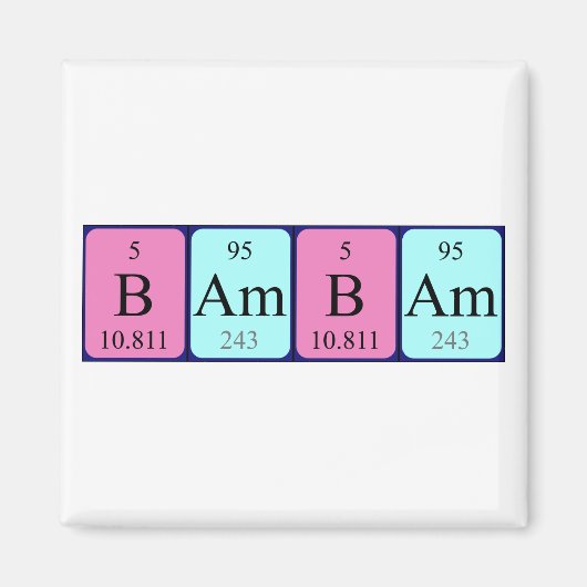 Bambam周期表名磁石 マグネット (正面)