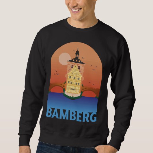 Bamberg Bayern Germany City Skyline Silhouette Out スウェットシャツ (正面)