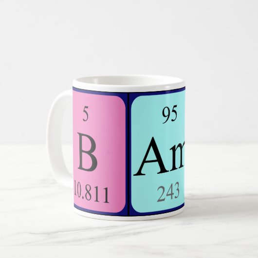 Bambiの周期表の名前のマグ コーヒーマグカップ (正面左)