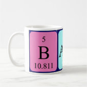 Bambiの周期表の名前のマグ コーヒーマグカップ (左)