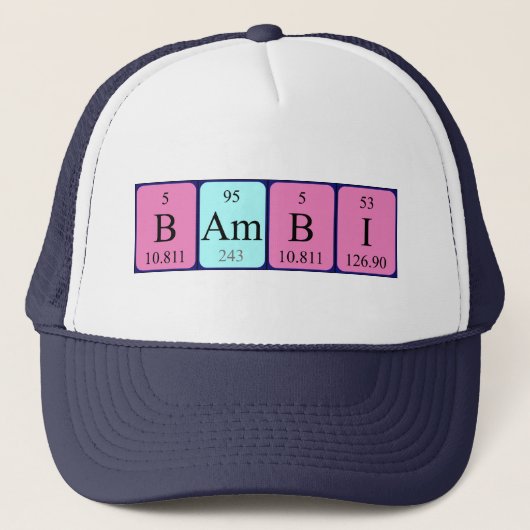 Bambi周期表名hat キャップ (正面)