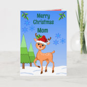 BambiDeer Christmas Folded Greeting Card カード (正面)