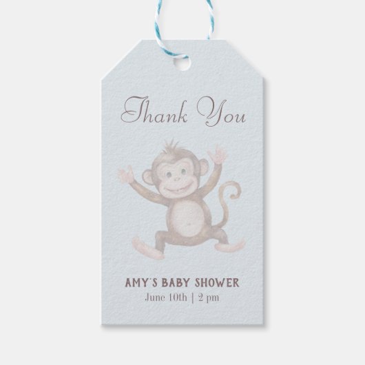 Bambino Boy Baby Showerありがとう ギフトタグ (正面)