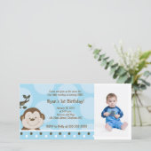 Bambino Monkey 8x4誕生日フォトカード (スタンド正面)