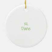 Bamboo & Besties Mahjong Pink & Green Tiles Bows セラミックオーナメント (裏面)