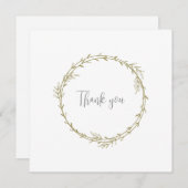 Bamboo Boho Botanical Leaf Soft Elegant Greenery サンキューカード (正面/裏面)