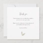 Bamboo Boho Botanical Leaf Soft Elegant Greenery サンキューカード (裏面)