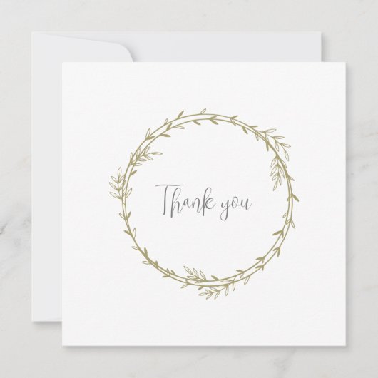 Bamboo Boho Botanical Leaf Soft Elegant Greenery サンキューカード (正面)