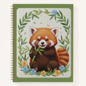 Bamboo Buddy Embroidered Red Panda Journal ノートブック (正面)