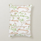 Bamboo Foliage Oriental Greenery Leaves アクセントクッション (裏面(縦))