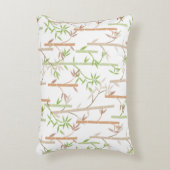 Bamboo Foliage Oriental Greenery Leaves アクセントクッション (正面(垂直))