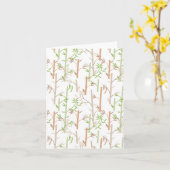 Bamboo Foliage Oriental Greenery Leaves カード (黄色い花)