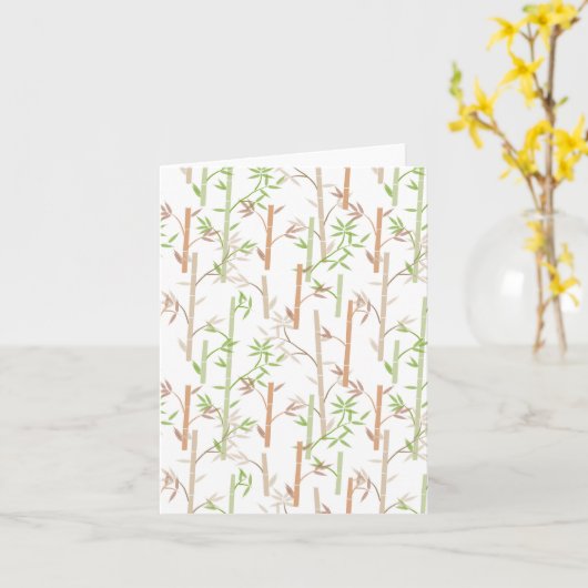Bamboo Foliage Oriental Greenery Leaves カード (黄色い花)