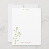 Bamboo Foliage Oriental Greenery Leaves サンキューカード (正面)