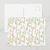 Bamboo Foliage Oriental Greenery Leaves シーズンポストカード (正面/裏面)