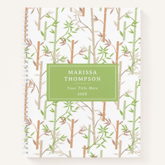 Bamboo Foliage Oriental Greenery Leaves ノートブック (正面)