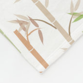 Bamboo Foliage Oriental Greenery Leaves フリースブランケット (角)