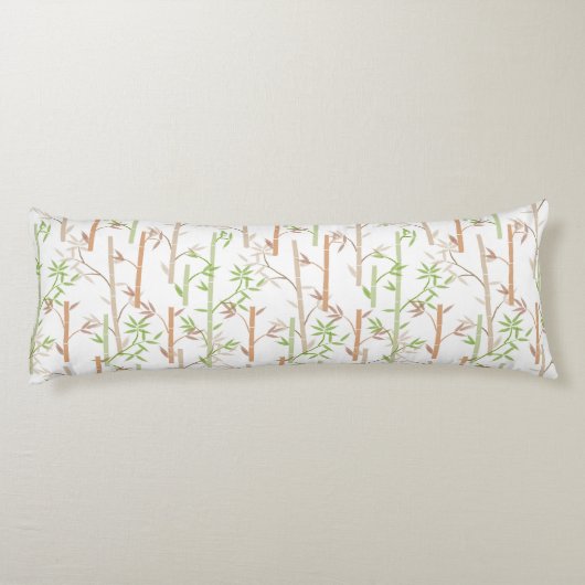 Bamboo Foliage Oriental Greenery Leaves ボディピロー (裏面)