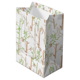 Bamboo Foliage Oriental Greenery Leaves ミディアムペーパーバッグ