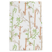 Bamboo Foliage Oriental Greenery Leaves ミディアムペーパーバッグ (正面)