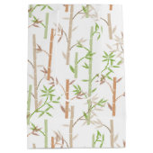 Bamboo Foliage Oriental Greenery Leaves ミディアムペーパーバッグ (裏面)
