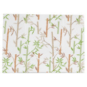 Bamboo Foliage Oriental Greenery Leaves ラージペーパーバッグ (裏面)