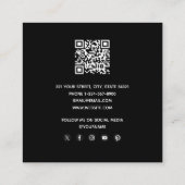 Bamboo Foliage Oriental Greenery Leaves QR Code スクエア名刺 (裏面)