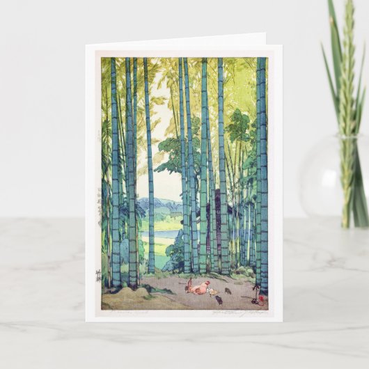 Bamboo Grove, Hiroshi Yoshida, Woodcut カード (正面)