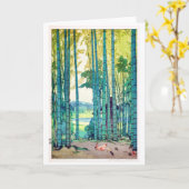 Bamboo Grove, Hiroshi Yoshida, Woodcut カード (黄色い花)