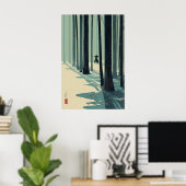 Bamboo Grove Wall Art Japanese Minimalist Design ポスター (ホームオフィス)