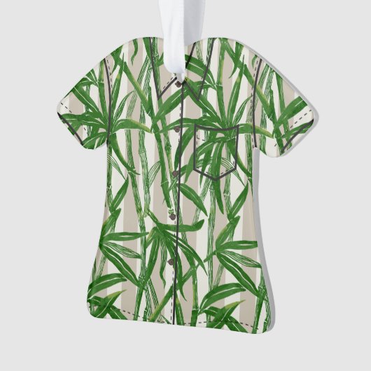 Bamboo Jungle Hawaiian Stripe - Green オーナメント (正面)