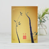 ©Bamboo Love / 赤金の中国風ウェディング 招待状 (スタンド正面)