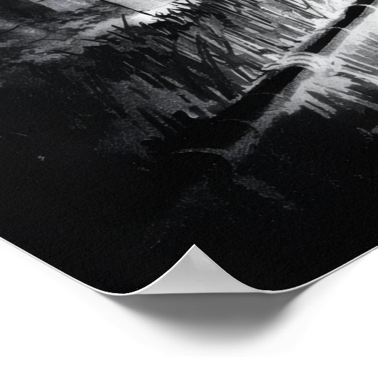 Bamboo Path at Night – Yin | Japanese Zen Wall Art ポスター (角)