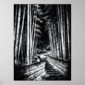 Bamboo Path at Night – Yin | Japanese Zen Wall Art ポスター (正面)